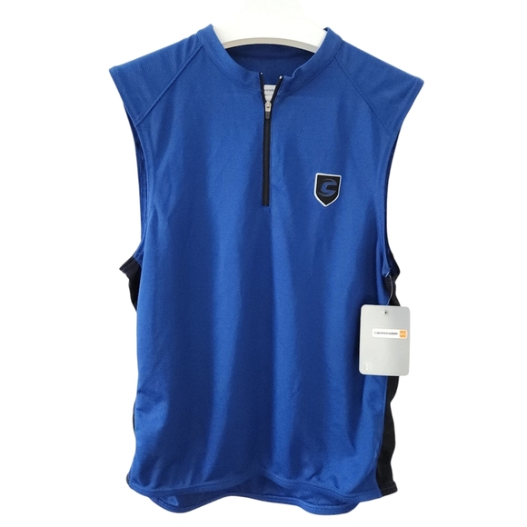 CANNONDALE  Ride Sleeveless Cycling Jersey 1/2 zip blue XL NWT - Picture 1 of 11